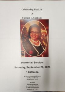 Ms. Carmen Santiago Memorial Service